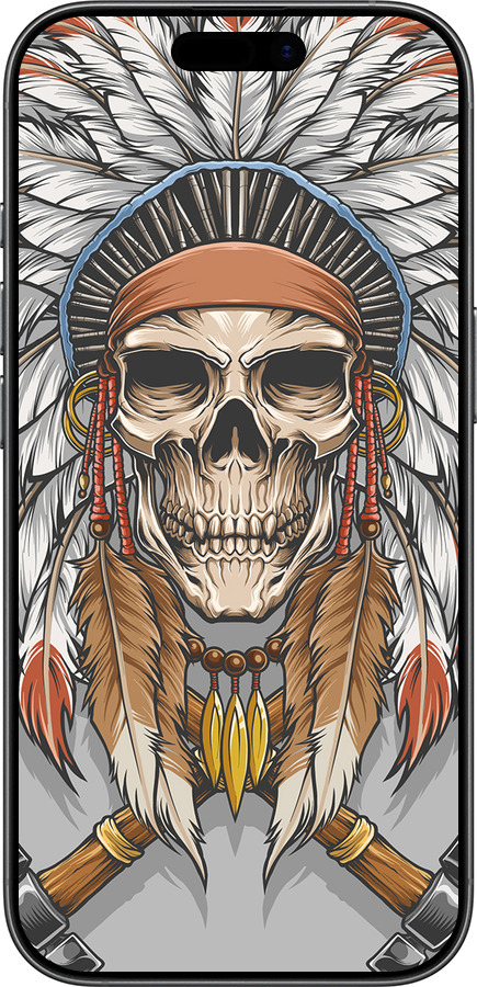 Силиконовый чехол Череп индейца для Apple iPhone 17 - 4032u-4031 изображение 