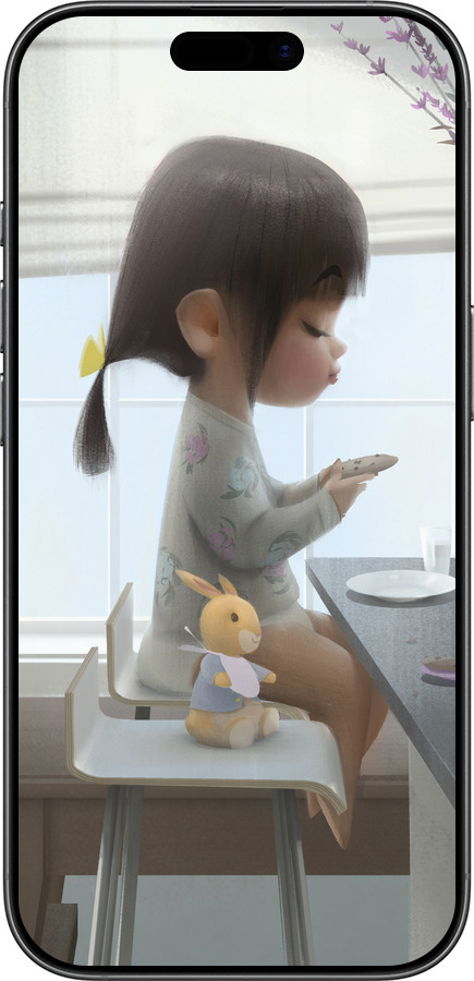 Силиконовый чехол Милая девочка с зайчиком для Apple iPhone 17 - 4039u-4031 изображение 