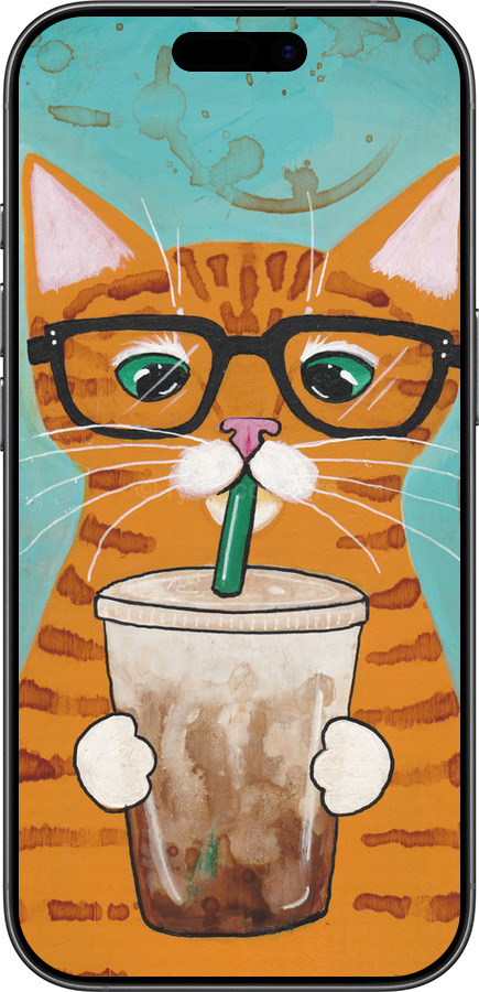 Силиконовый чехол Зеленоглазый кот в очках для Apple iPhone 17 - 4054u-4031 изображение 