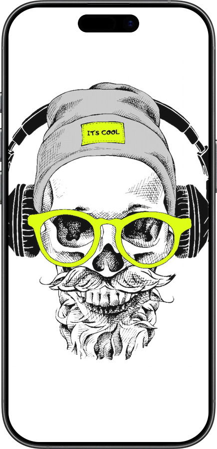 Силиконовый чехол Череп в очках и наушниках для Apple iPhone 17 - 4144u-4031 изображение 
