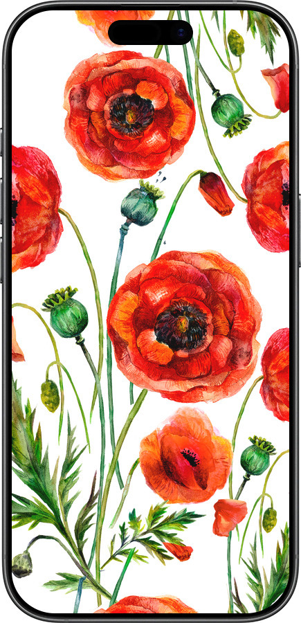 Силиконовый чехол Нарисованные маки для Apple iPhone 17 - 4278u-4031 изображение 