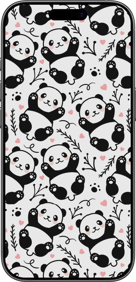 Силиконовый чехол Панды для Apple iPhone 17 - 4318u-4031 изображение 