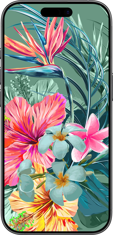 Силиконовый чехол Тропические цветы v1 для Apple iPhone 17 - 4667u-4031 изображение 