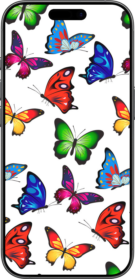 Силиконовый чехол Красочные мотыльки для Apple iPhone 17 - 4761u-4031 изображение 