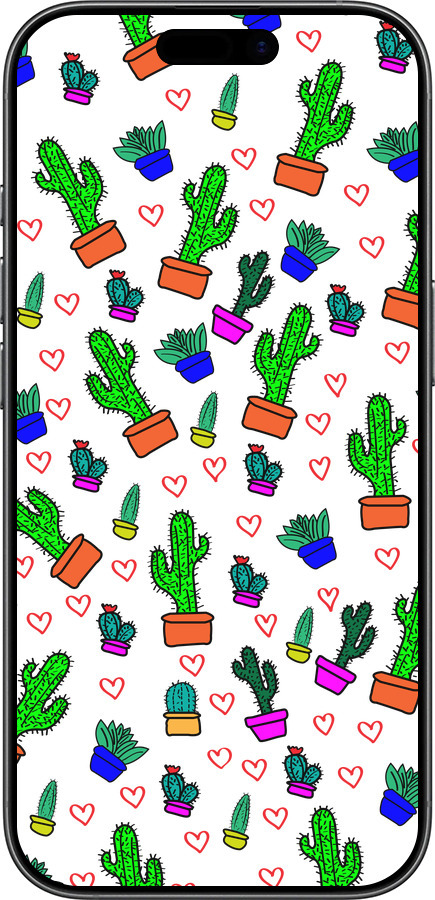 Силиконовый чехол Кактусы 4 для Apple iPhone 17 - 4856u-4031 изображение 