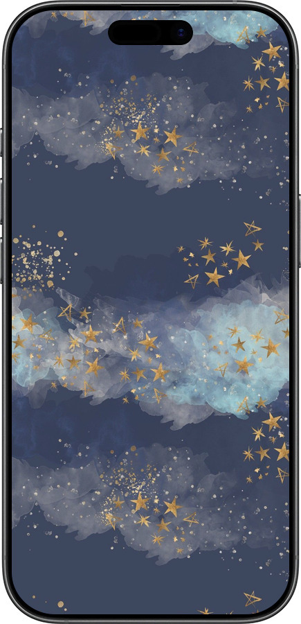 Силиконовый чехол Ночь золотые звезды для Apple iPhone 17 - 5421u-4031 изображение 