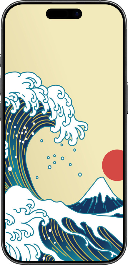 Силиконовый чехол Японские волны для Apple iPhone 17 - 5533u-4031 изображение 