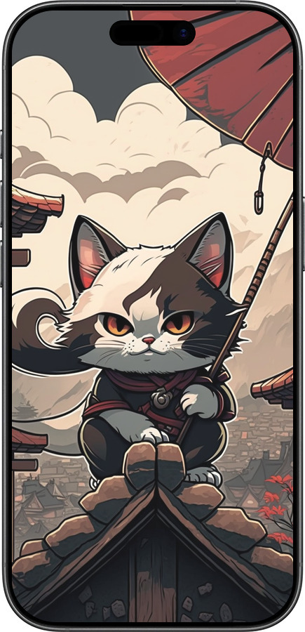 Силиконовый чехол Япония - кот на крыше для Apple iPhone 17 - 5582u-4031 изображение 