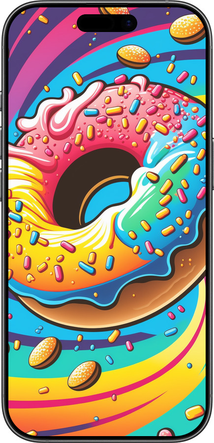 Силиконовый чехол Пончик радуга для Apple iPhone 17 - 5584u-4031 изображение 