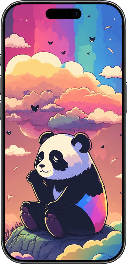 Силиконовый чехол Панда в облаках для Apple iPhone 17 - 5585u-4031 изображение 