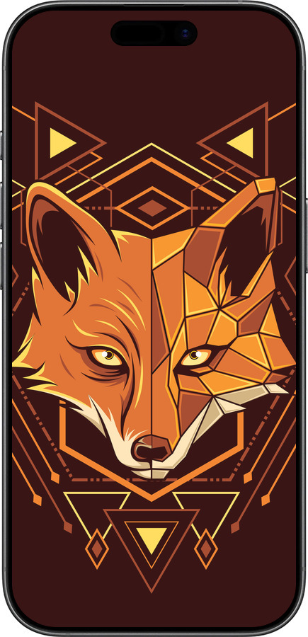 Силиконовый чехол Лиса геометрия для Apple iPhone 17 - 5607u-4031 изображение 