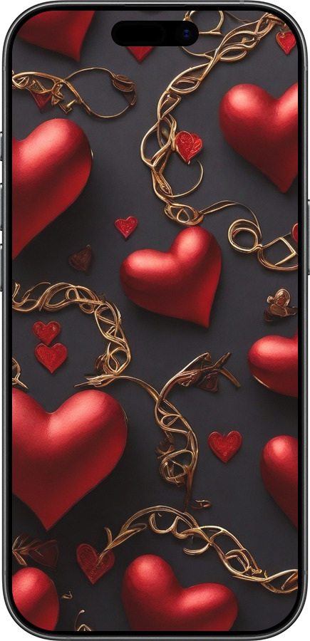 Силиконовый чехол Сердечки для Apple iPhone 17 - 5831u-4031 изображение 