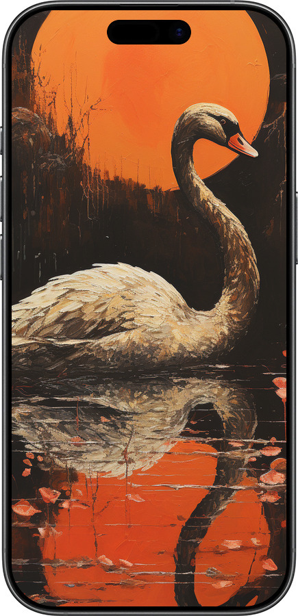 Силиконовый чехол Лебедь для Apple iPhone 17 - 5964u-4031 изображение 