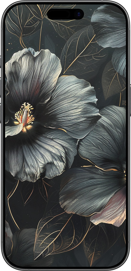 Силиконовый чехол Черные цветы для Apple iPhone 17 - 6031u-4031 изображение 