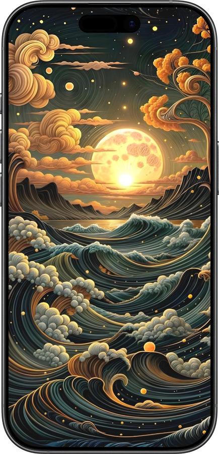 Силиконовый чехол Арт волны для Apple iPhone 17 - 6332u-4031 изображение 