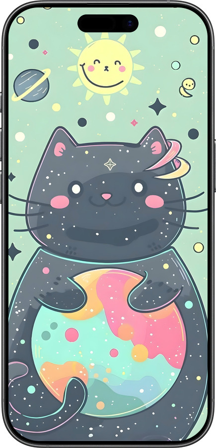 Силіконовий чехол Милый котик для Apple iPhone 17 - 6364u-4031 изображение 