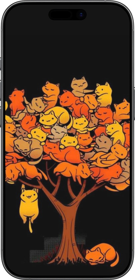 Силиконовый чехол Дерево и котики для Apple iPhone 17 - 6516u-4031 изображение 