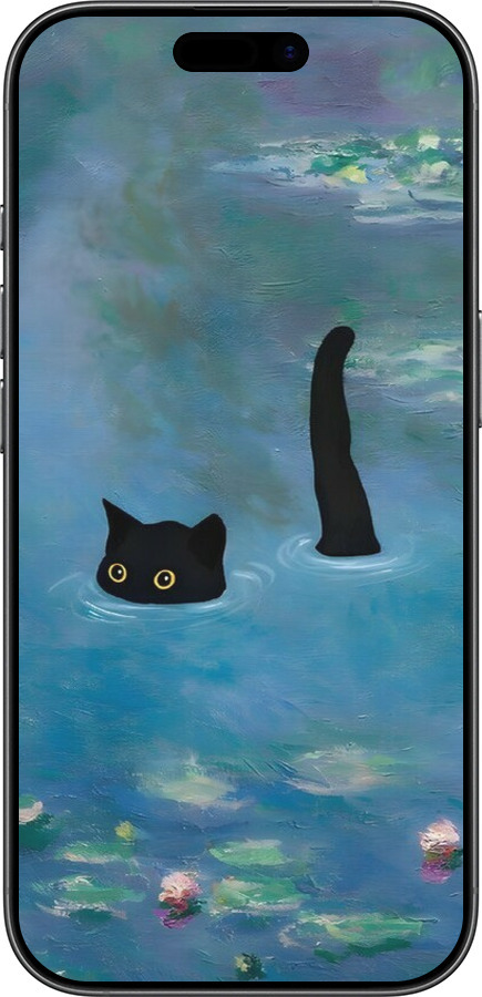 Силіконовий чехол Із зображенням кота та водяної лілії Monet для Apple iPhone 17 - 6519u-4031 изображение 