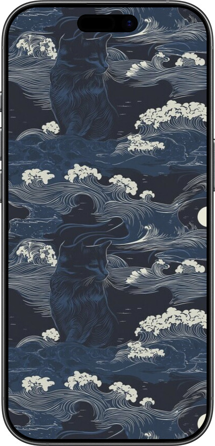 Силиконовый чехол Морская тематика в стиле арт-деко для Apple iPhone 17 - 6520u-4031 изображение 