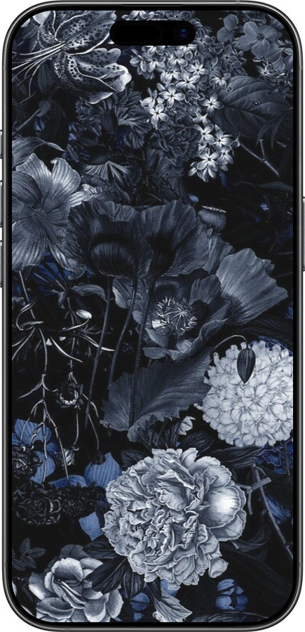 Силиконовый чехол Абстрактный цветочный рисунок в синих тонах для Apple iPhone 17 - 6539u-4031 изображение 