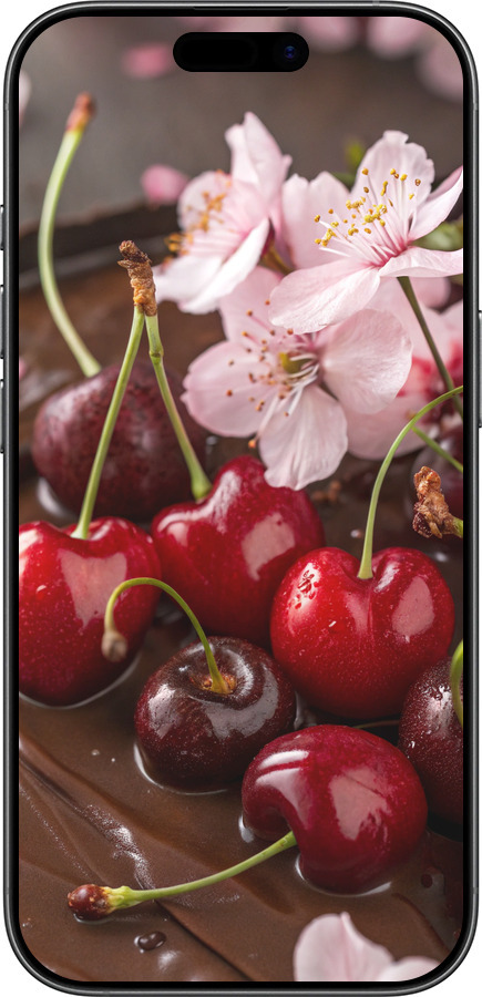 Силиконовый чехол Вишня в шоколаде для Apple iPhone 17 - 6698u-4031 изображение 