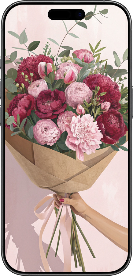 Силиконовый чехол Пионы 1 для Apple iPhone 17 - 6705u-4031 изображение 