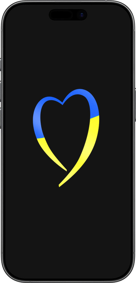 Силиконовый чехол Жёлто-голубое сердце для Apple iPhone 17 - 885u-4031 изображение 