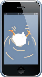 3D пластиковий матовий чехол Гусь ныряет для Apple iPhone 3Gs - 6275m-34 изображение 