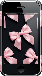3D пластиковый матовый чехол Coquette Ribbons Dark Coquette для Apple iPhone 3Gs - 6767m-34 изображение 