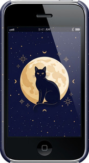 3D пластиковий матовий чехол Cute Cat Celestial/Witchy для Apple iPhone 3Gs - 6787m-34 изображение 