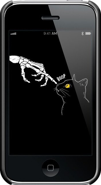 3D пластиковий матовий чехол Кішка для Apple iPhone 3Gs - 6505m-34 изображение 