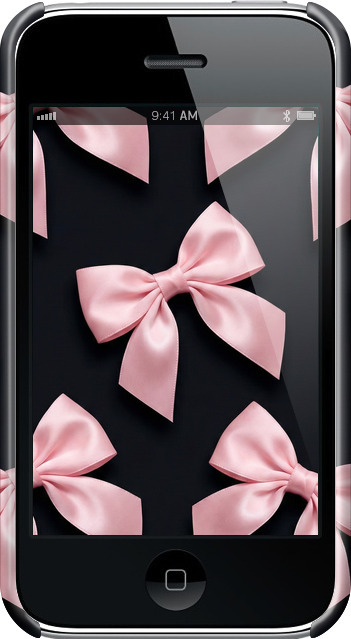 3D пластиковый матовый чехол Coquette Ribbons Dark Coquette для Apple iPhone 3Gs - 6767m-34 изображение 