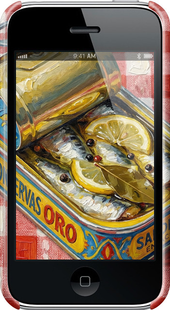 3D пластиковый матовый чехол Vintage Sardine Tin Phone для Apple iPhone 3Gs - 6772m-34 изображение 