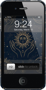 3D пластиковый глянцевый чехол Celestial Harmony: Sun & Moon Gold Mystic Pattern для Apple iPhone 4 - 6778c-15 изображение 