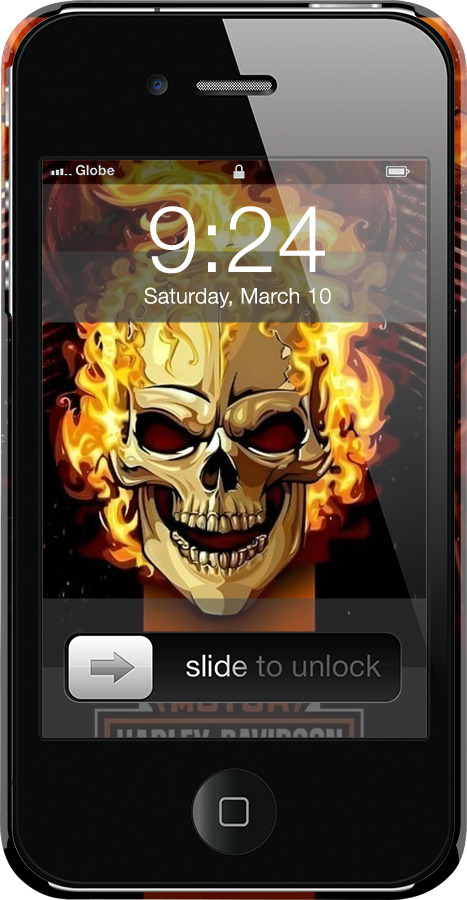 3D пластиковий глянцевий чехол Харлей девидсон для Apple iPhone 4 - 6370c-15 изображение 