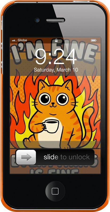 3D пластиковый глянцевый чехол Funny Cat для Apple iPhone 4s - 6786c-12 изображение 