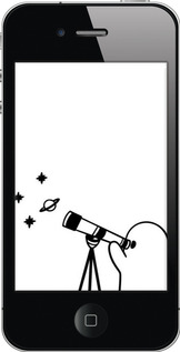 2D пластиковый чехол Привидение астроном для Apple iPhone 4 - 6444t-15 изображение 