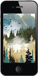 2D пластиковый чехол С изображением лесного пейзажа для Apple iPhone 4 - 6548t-15 изображение 