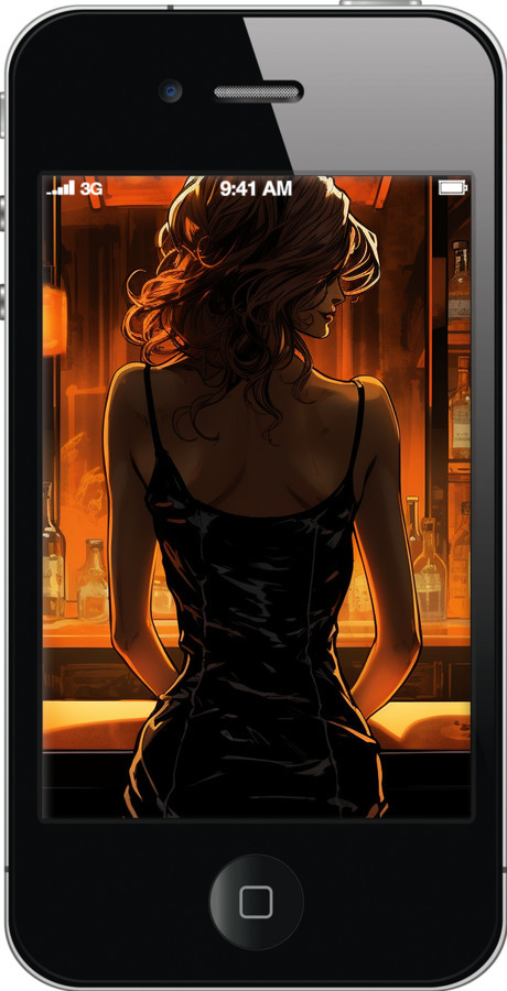 2D пластиковий чехол Чохол для телефону Дівчина в барі для Apple iPhone 4 - 5947t-15 изображение 
