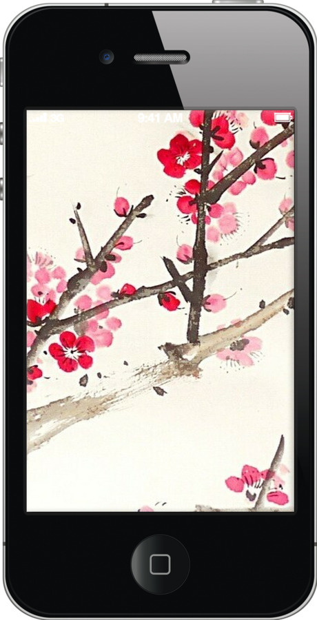 2D пластиковый чехол Принт с изображением цветения сакуры для Apple iPhone 4 - 6545t-15 изображение 