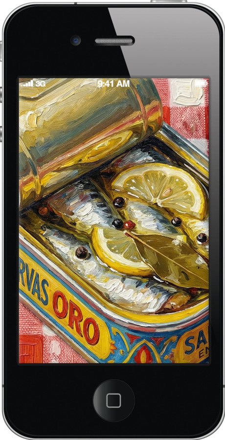 2D пластиковий чехол Vintage Sardine Tin Phone для Apple iPhone 4 - 6772t-15 изображение 