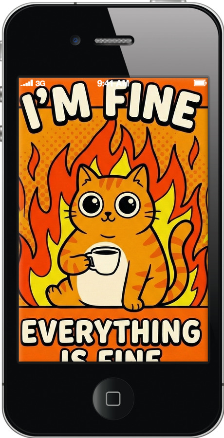 2D пластиковый чехол Funny Cat для Apple iPhone 4s - 6786t-12 изображение 