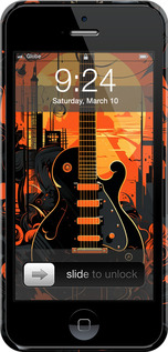 3D пластиковий глянцевий чехол Гитара для Apple iPhone 5 - 5957c-18 изображение 