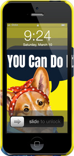 3D пластиковый глянцевый чехол чехол с корги You Can Do It для Apple iPhone SE - 6184c-214 изображение 