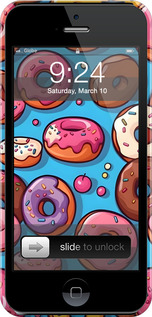 3D пластиковый матовый чехол Пончики для Apple iPhone 5 - 6318m-18 изображение 