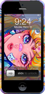 3D пластиковый глянцевый чехол Сейлор Мун 4 для Apple iPhone 5 - 6353c-18 изображение 