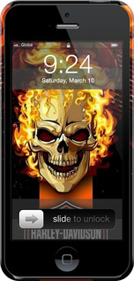 3D пластиковий матовий чехол Харлей девидсон для Apple iPhone 5 - 6370m-18 изображение 