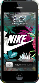 3D пластиковый глянцевый чехол Nike для Apple iPhone SE - 6378c-214 изображение 