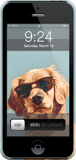 3D пластиковый матовый чехол Пес в очках для Apple iPhone 5s - 6381m-21 изображение 