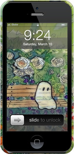 3D пластиковий глянцевий чехол Сумний привид для Apple iPhone 5 - 6403c-18 изображение 